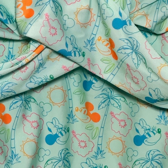 Disney World Minnie Mickey Mouse Tropical Print  Green Retro One Piece Size 2XL - Picture 4 of 4